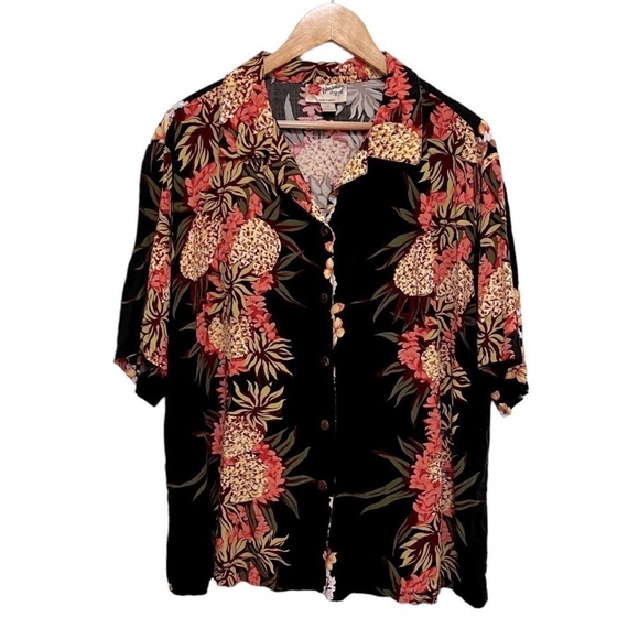 VINTAGE Hilo Hattie The Original Hawaiian Shirt Pineapple Floral Size 2XL - Picture 1 of 7